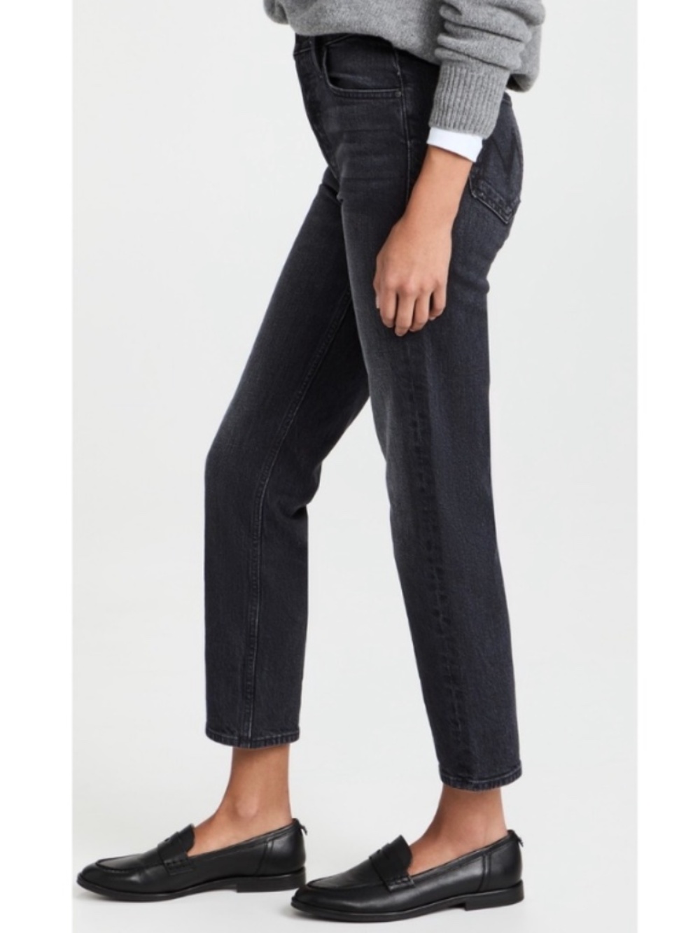 Mother The Tomcat Washed Black Jeans High Rise Button Fly Lies Lies Lies 26